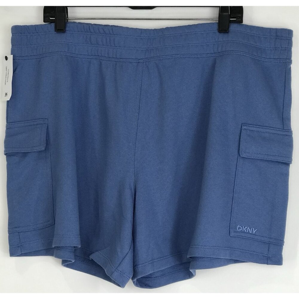 DKNY Shorts Women's Size XXL French Terry Classic Fit Ultra-Soft Cargo‎ Short